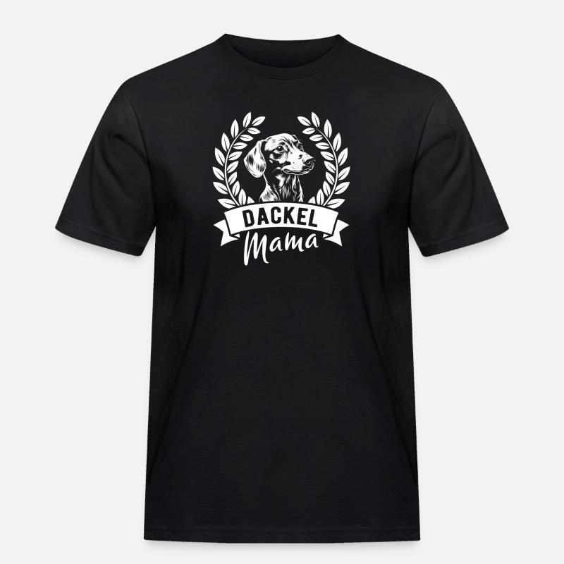 Dackel Mama - Hundebesitzerin - Männer Workwear T-Shirt - Schwarz