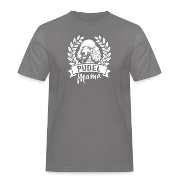 Pudel Mama - Hundebesitzerin - Männer Workwear T-Shirt - Grau - Vorne - AI Model Male 185 dark (185cm)