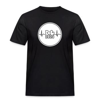 Rente Ente 2025 - Ruhestand - Pension Herzkurve - Männer Workwear T-Shirt - Schwarz - Vorne - AI Model Male 178 light (178cm)