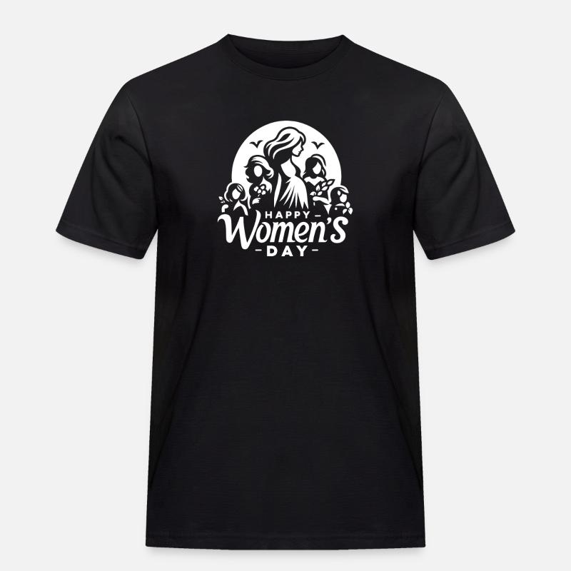 Happy Women's Day - Geschenk - Männer Workwear T-Shirt - Schwarz