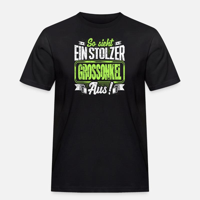 Großonkel - stolz - Männer Workwear T-Shirt - Schwarz