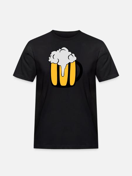 Bierglas - Männer Workwear T-Shirt - Schwarz