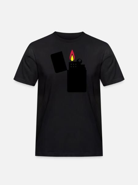 feuerzeug_02 - Männer Workwear T-Shirt - Schwarz