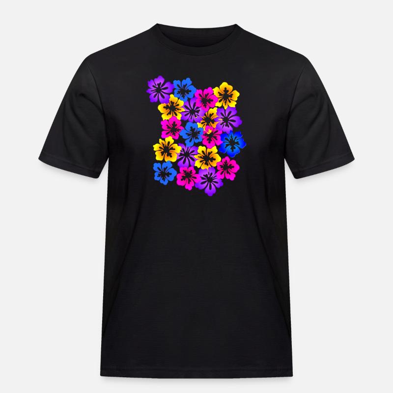Blumenteppich - Männer Workwear T-Shirt - Schwarz