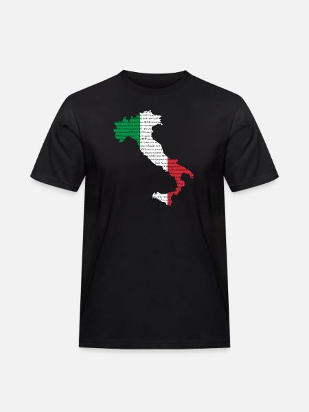 Italy many languages - Men's Workwear T-Shirt - black