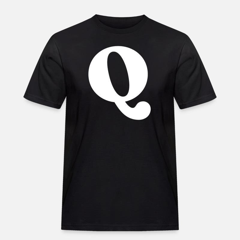 Buchstabe q - Männer Workwear T-Shirt - Schwarz