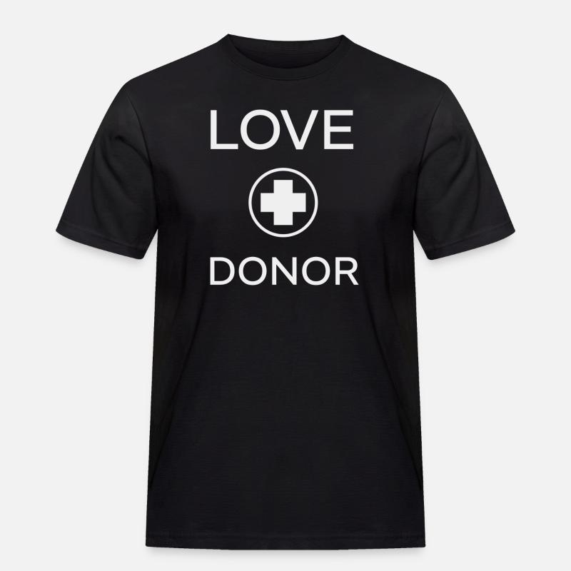 Liebe SPENDER - Männer Workwear T-Shirt - Schwarz