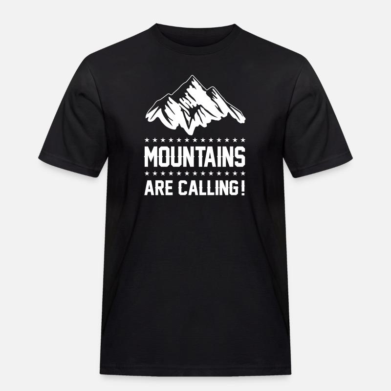 mountains berge are calling - Männer Workwear T-Shirt - Schwarz
