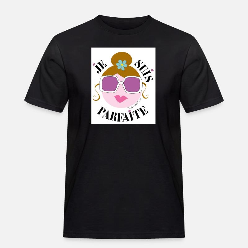 Ich bin Perfekt - Männer Workwear T-Shirt - Schwarz