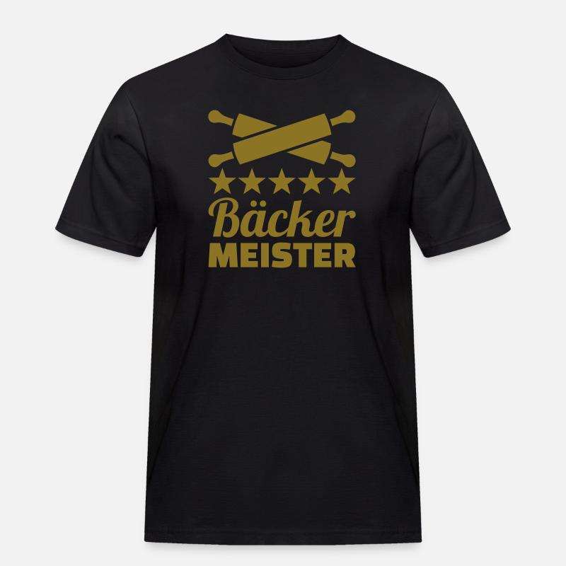 Bäcker - Männer Workwear T-Shirt - Schwarz