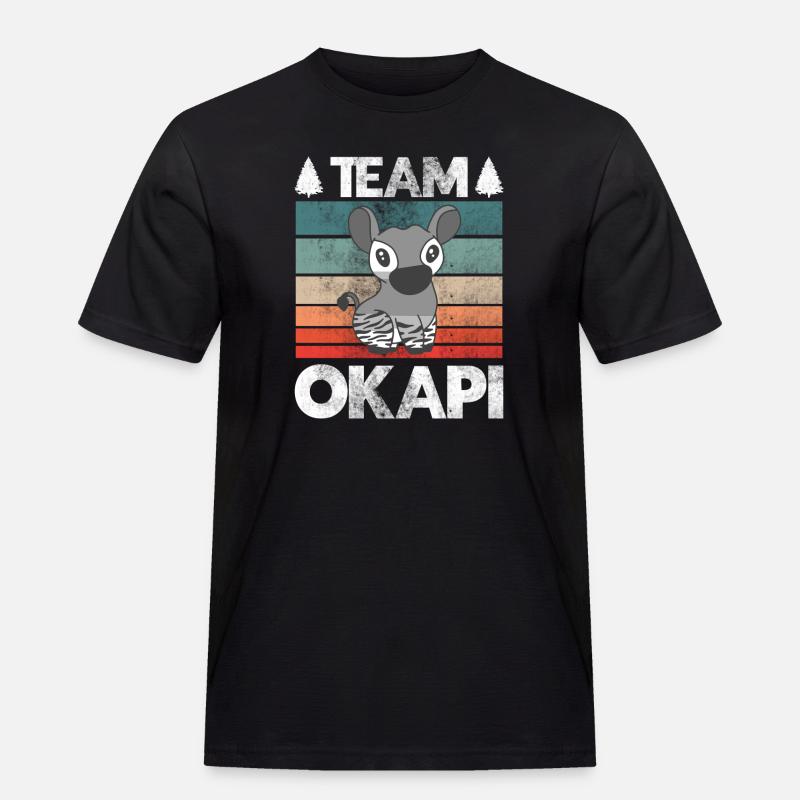 Okapi das Juwel des Dschungels - Männer Workwear T-Shirt - Schwarz