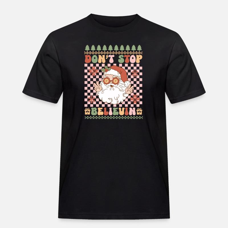 Hässlicher Weihnachtspullover - Männer Workwear T-Shirt - Schwarz