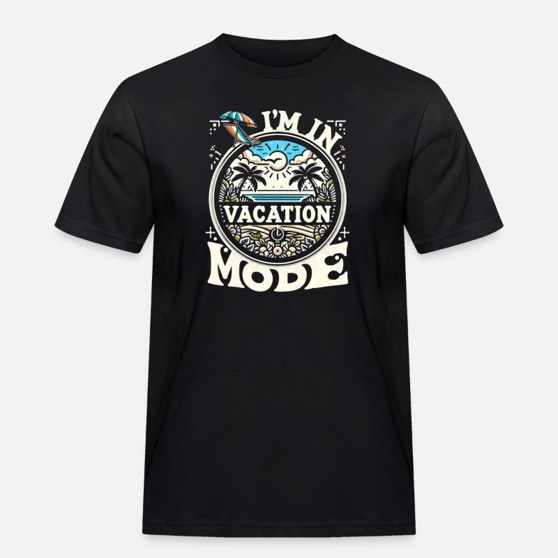 Ich bin im Urlaubsmodus Vacation mode - Männer Workwear T-Shirt - Schwarz