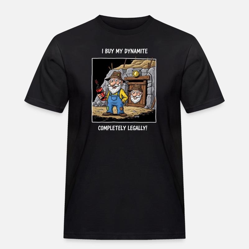 Dynamit-Miner ! - Männer Workwear T-Shirt - Schwarz