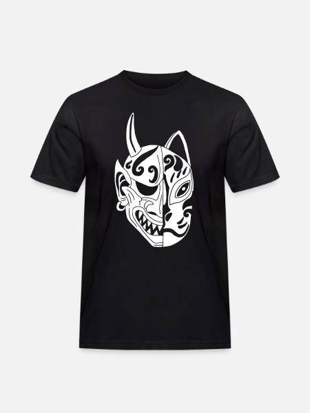 Japanese White Demon Cat - Men's Workwear T-Shirt - black