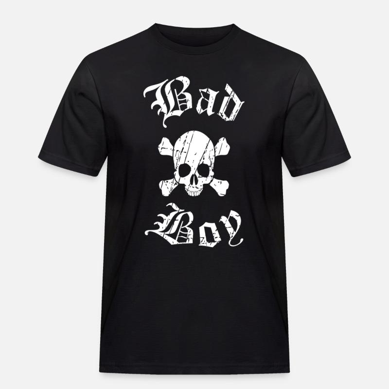 Schädel Tattoo Design - Männer Workwear T-Shirt - Schwarz