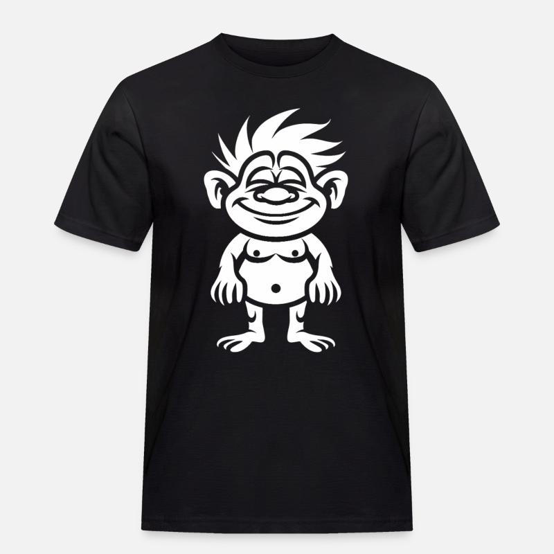Troll - Männer Workwear T-Shirt - Schwarz