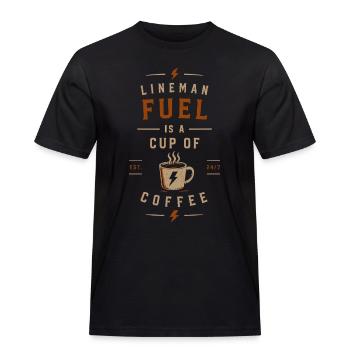 Electrician Coffee Energy Voltage - Men's Workwear T-Shirt - black - Front - AI Model Male 178 light (178cm)