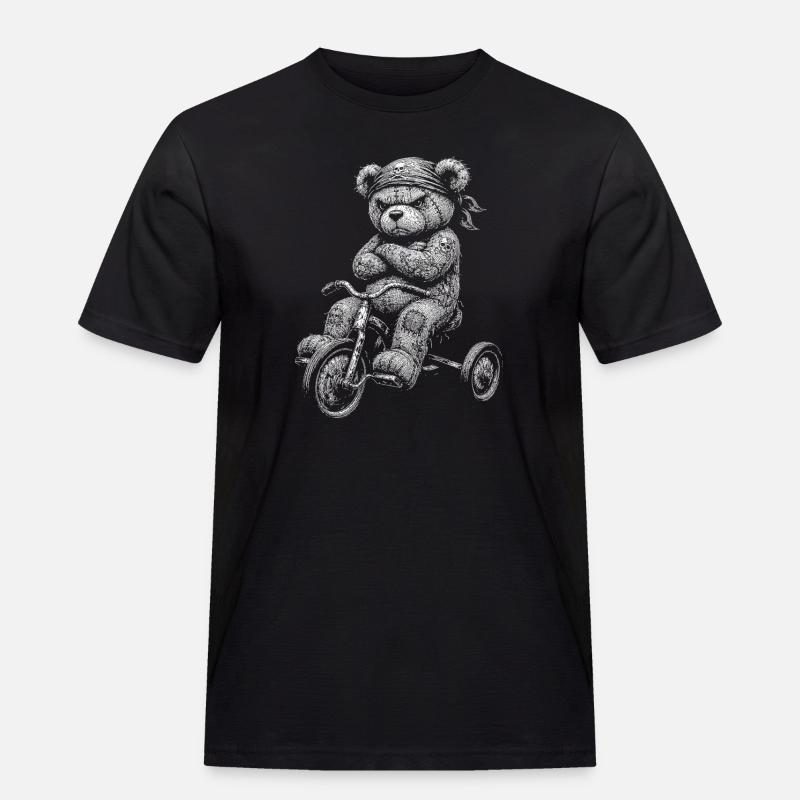 Teddybär - Männer Workwear T-Shirt - Schwarz