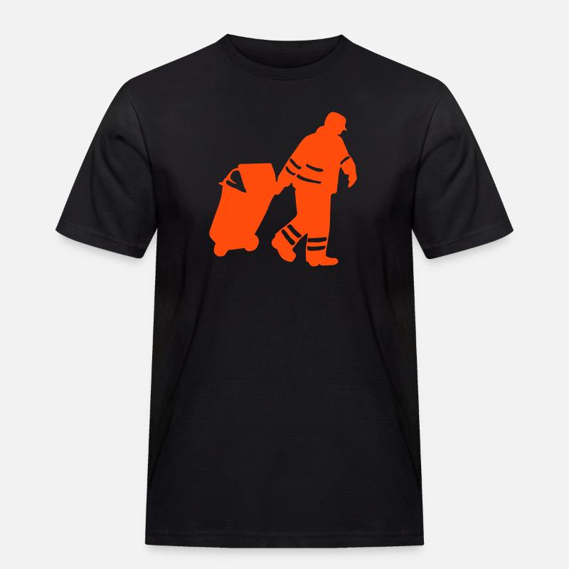 Müllmann - Männer Workwear T-Shirt - Schwarz