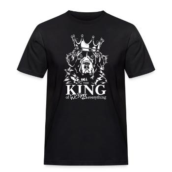 Landseer King of everything Spruch Hunde - Männer Workwear T-Shirt - Schwarz - Vorne - AI Model Male 178 light (178cm)