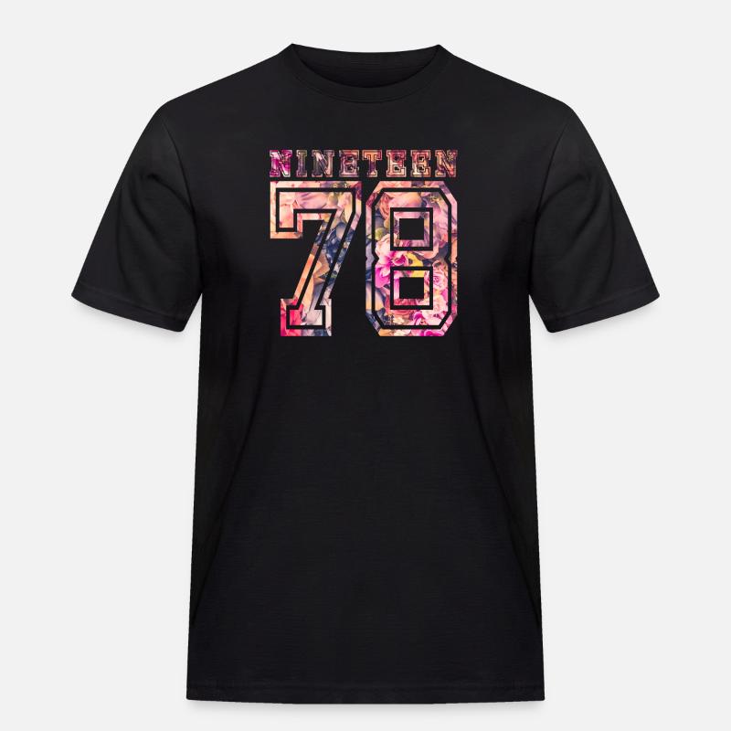 NINETEEN 1978 B - Männer Workwear T-Shirt - Schwarz