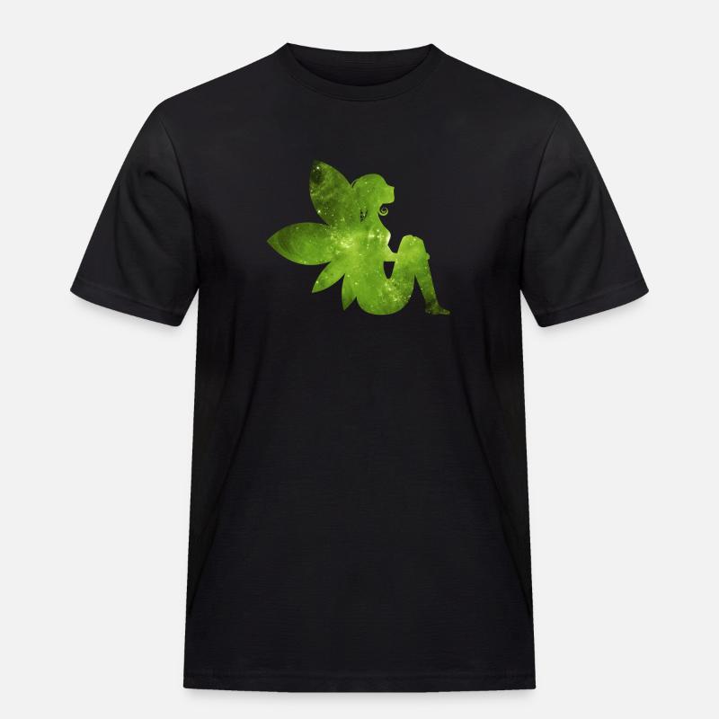 Grüne Fee Geschenk Idee Elfe - Männer Workwear T-Shirt - Schwarz