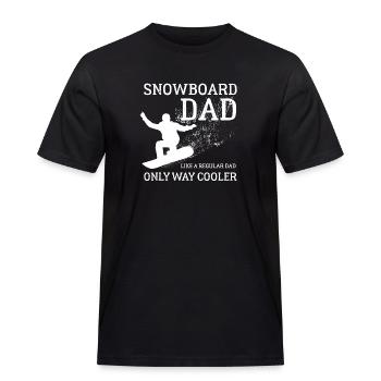 Snowboard Dad, Halfpipe, Wintersport, Skiurlaub - Männer Workwear T-Shirt - Schwarz - Vorne - AI Model Male 178 light (178cm)