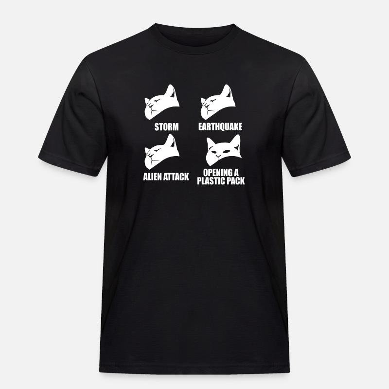 Cat - selective perception - saying - Men's Workwear T-Shirt - black