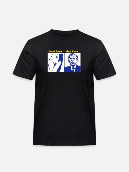 Good Bush - Bad Bush - Männer Workwear T-Shirt - Schwarz