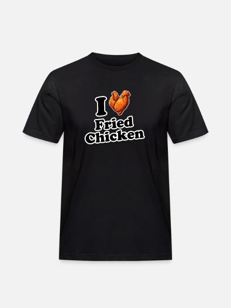 Ich liebe Brathähnchen - Männer Workwear T-Shirt - Schwarz