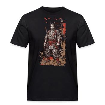 Vintage Samurai Retro Japan Flair - Men's Workwear T-Shirt - black - Front - AI Model Male 178 light (178cm)