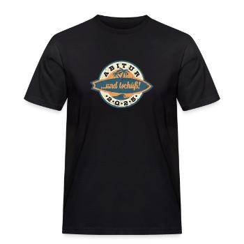 Abitur 2025 ...und tschüß! - Abi - Spruch - Männer Workwear T-Shirt - Schwarz - Vorne - AI Model Male 178 light (178cm)