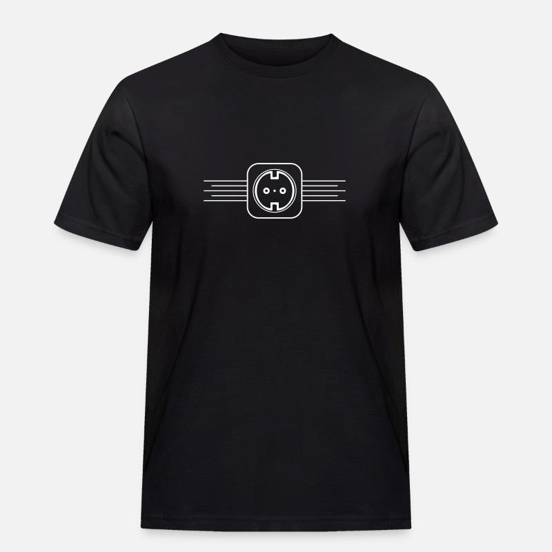 Steckdose Strom Element - Männer Workwear T-Shirt - Schwarz