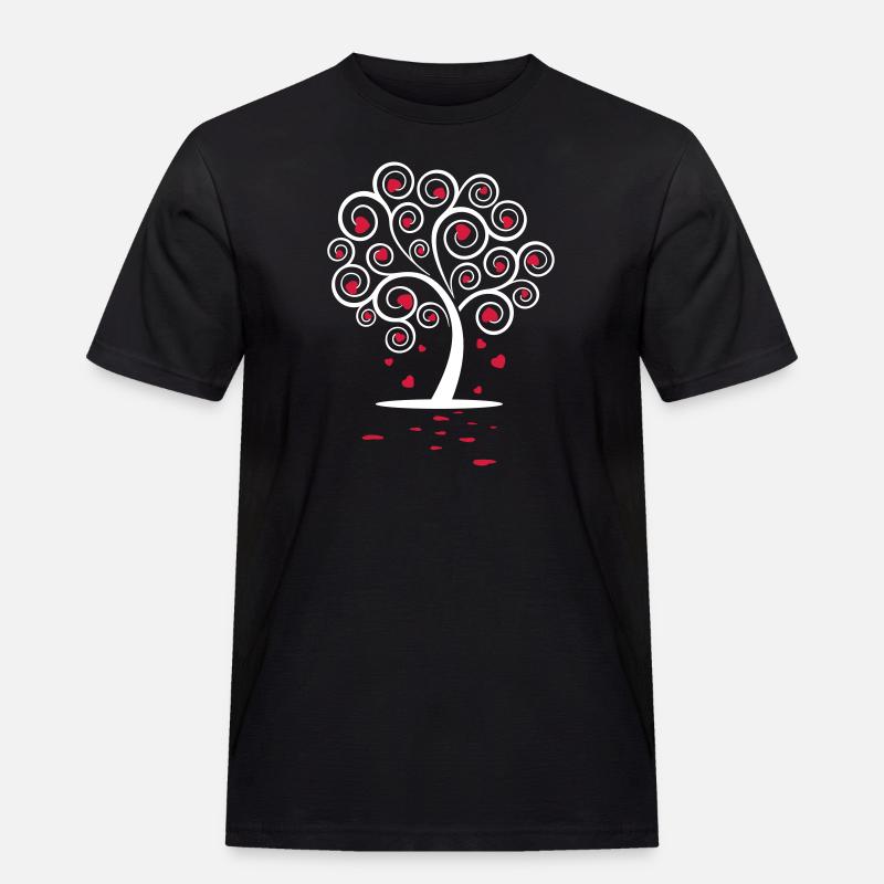 Love Tree - Männer Workwear T-Shirt - Schwarz