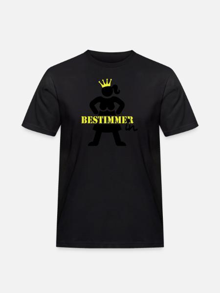 Bestimmerin_2C - Männer Workwear T-Shirt - Schwarz