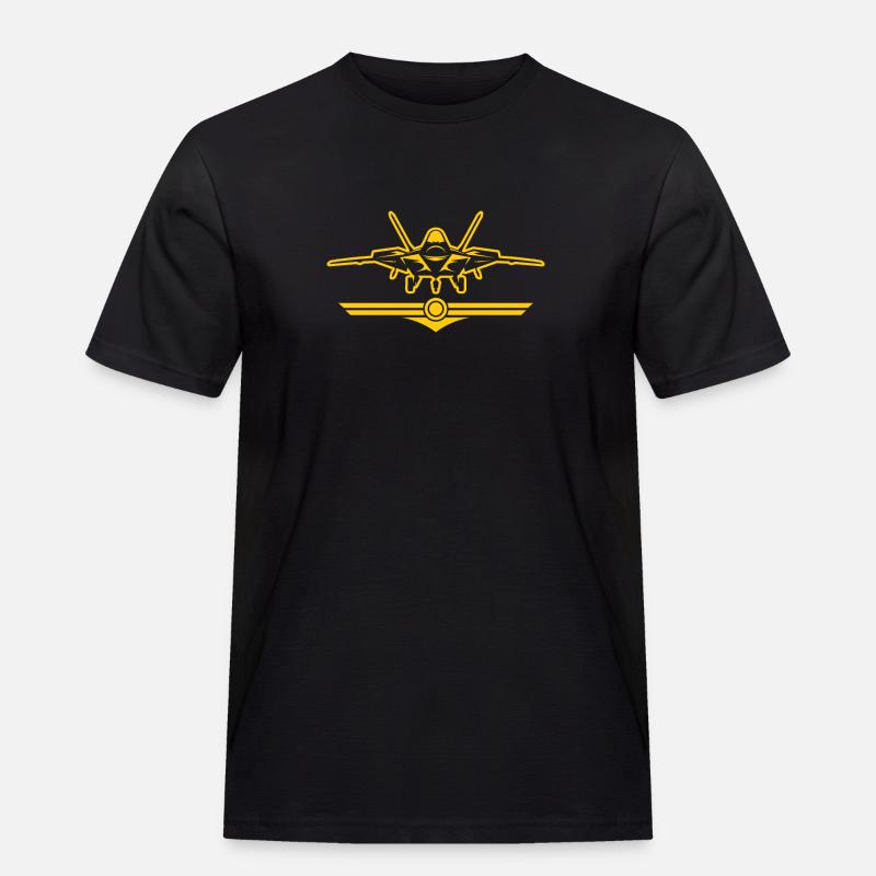Pilot Kampfjet Militär Düsenjet Jäger - Männer Workwear T-Shirt - Schwarz