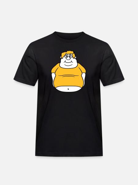 circle ball man fat thick clipart cartoon cartoon lu - Men's Workwear T-Shirt - black