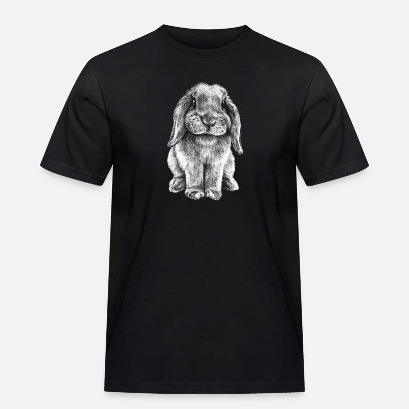 Widder Kaninchen - Männer Workwear T-Shirt - Schwarz
