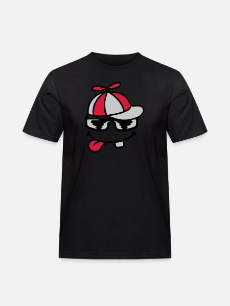 Comic Face Propeller Cap Éolienne - T-shirt Workwear homme - noir