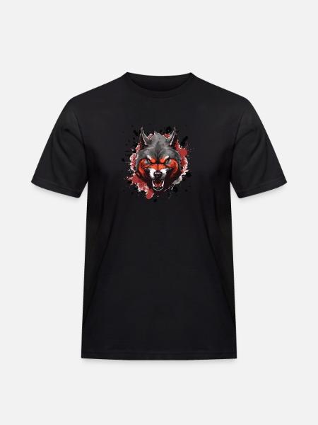 Wolf Head Symbol Animal - Men's Workwear T-Shirt - black