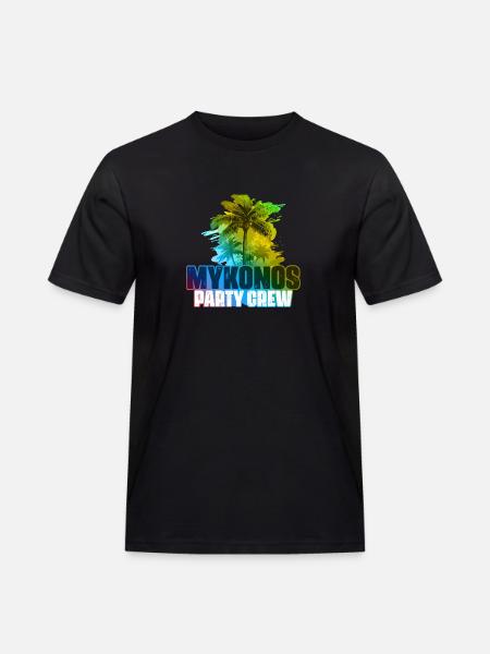 Mykonos Party Crew Kolorowe - Męska koszulka robocza - czarny