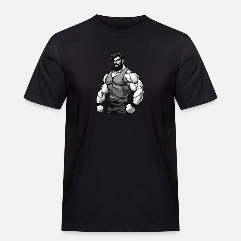 Workout Bodybuilder Muscles - Men's Workwear T-Shirt - black