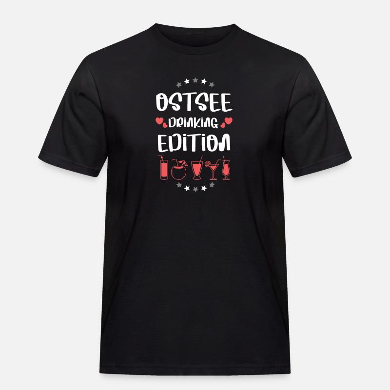 Ostsee Drinking Team - Männer Workwear T-Shirt - Schwarz
