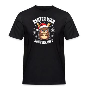 Igel Rentier war ausverkauft - Männer Workwear T-Shirt - Schwarz - Vorne - AI Model Male 178 light (178cm)