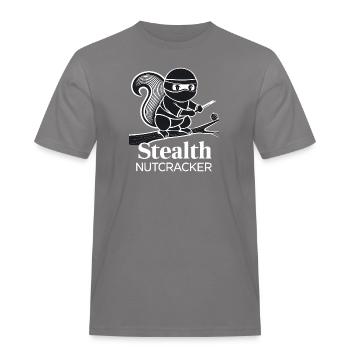 Ninja Squirrel - Men's Workwear T-Shirt - grey - Front - AI Model Male 185 dark (185cm)