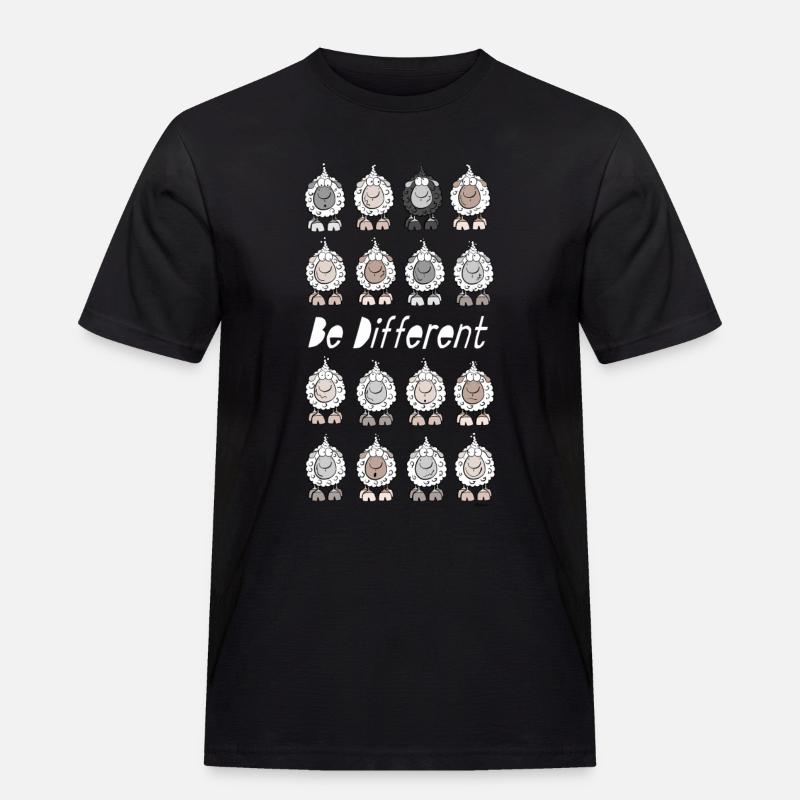 Be Different Schafe - Männer Workwear T-Shirt - Schwarz