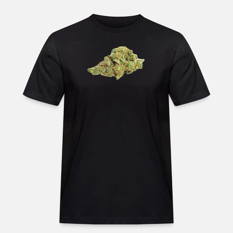 Single Cannabis / Weed Bud / Blüte - Männer Workwear T-Shirt - Schwarz