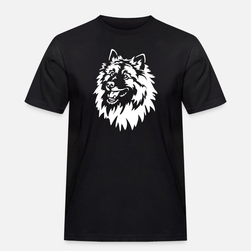 Wolfsspitz Head "Black Edition" - Men's Workwear T-Shirt - black