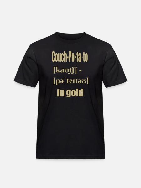 couch potato in gold - Men's Workwear T-Shirt - black